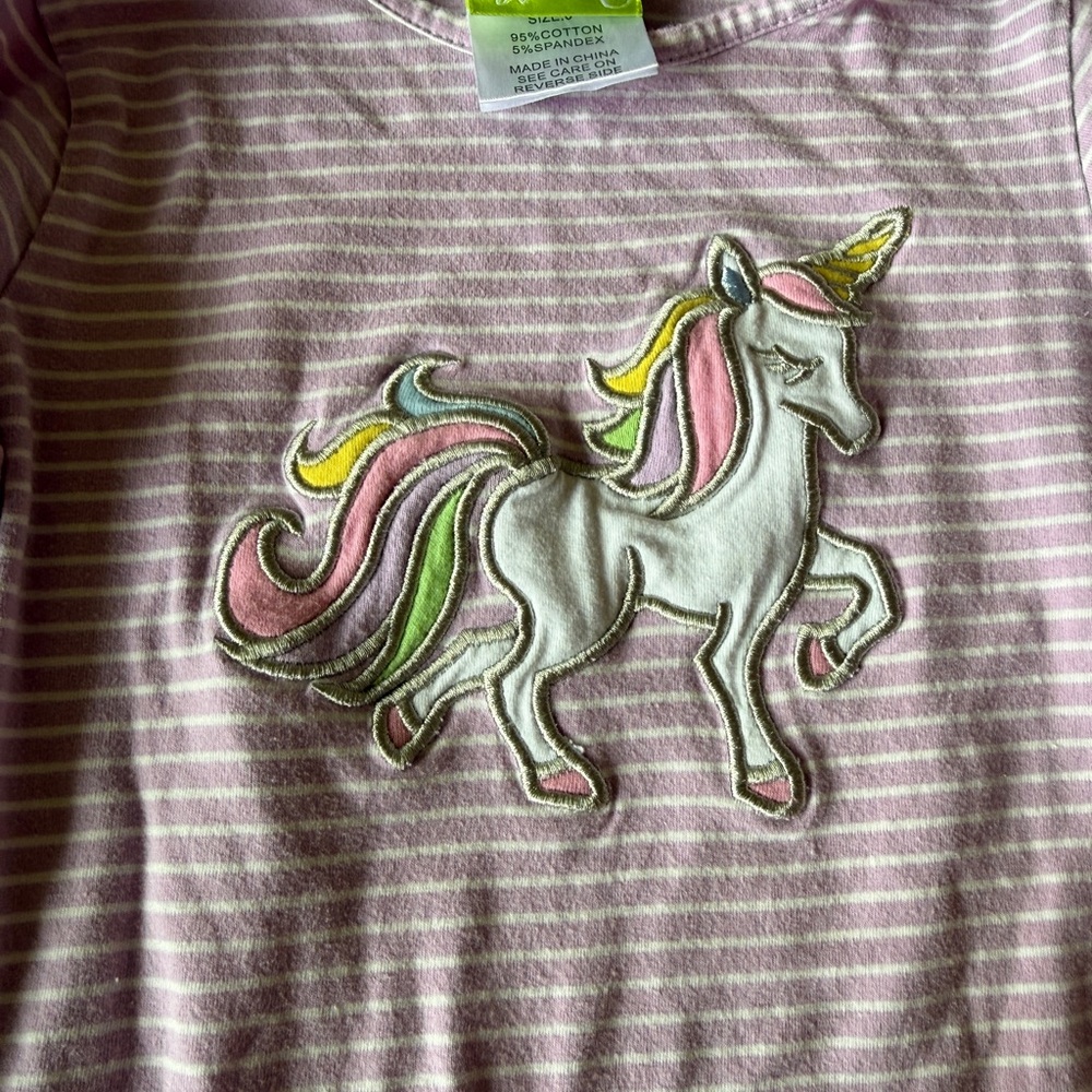 Classic Whimsy Striped Unicorn Kids Shirt